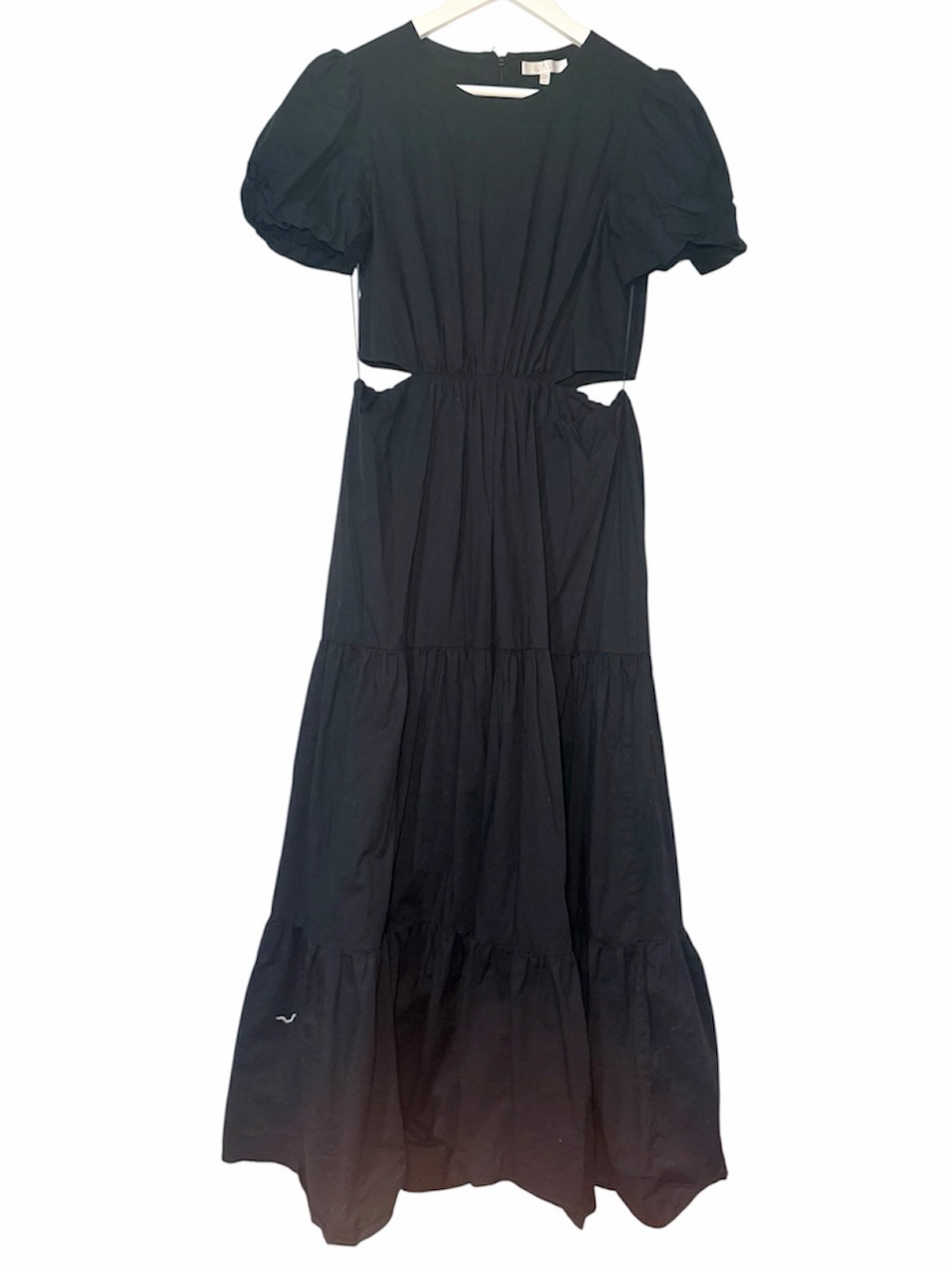 WAYF Plaza Cut Out Tiered Maxi Dress Black Size M